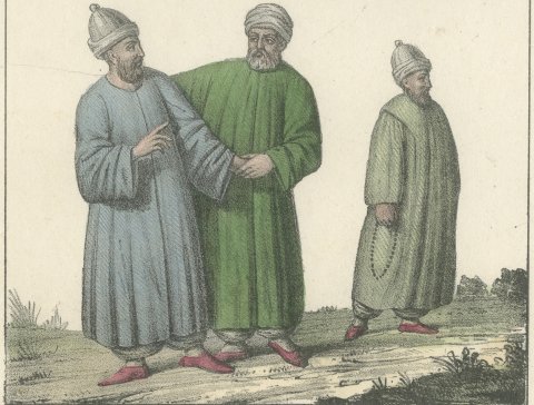 Dervishes Tekalasci and Kalacli with Elvani and Ed Edmi Monks, 1842, close-up 2