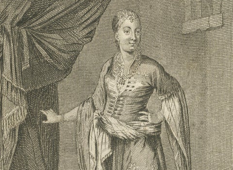 African and Moorish Women in Traditional Dress, Rare 1734 Costume Engraving, close-up 1