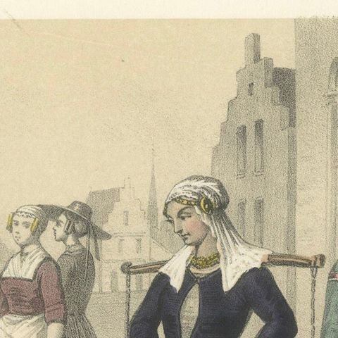 Dutch Regional Costumes, North Holland and Zuyderzee Figures, c.1845, close-up 6