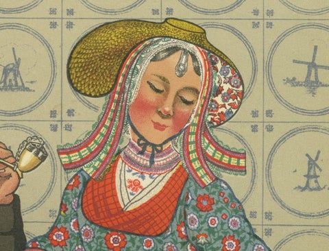 Walcheren Couple in Bright Festival Dress, 1780–1870, with Parisian Elegance, close-up 3