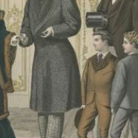 Antique Men Fashion Print of the 19th Century, close-up 2
