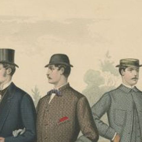 Antique Print of Fashion in April 1883 by Klemm & Weiss, circa 1900, close-up 1