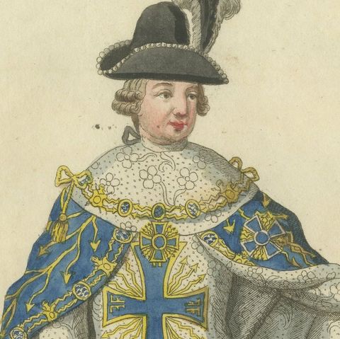 Grand Master of the Order of St. Michael in Ceremonial Attire, 1791 Engraving, close-up 4