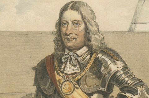 Jan Evertsen, Dutch Admiral in Battle Dress, Hand-Colored Lithograph, ca.1850, close-up 3