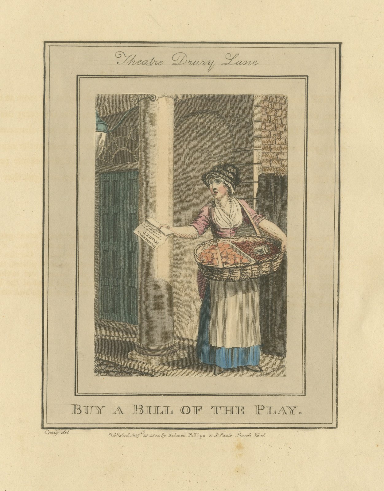 Buy a Bill of the Play, Theatre Drury Lane, Cries of London, 1804