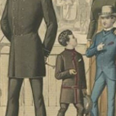Antique Fashion Print Published in September, 1886, close-up 1