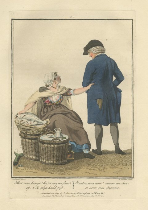 Fishwife asking an Extra Stuiver, Dutch Costume Print, 1811