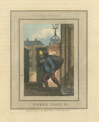 Chimney Sweep with Soot Bag at the Foundling Hospital, Cries of London, 1804
