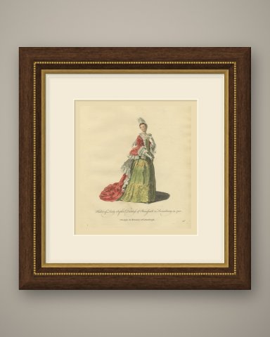 Sophia, Duchess of Brunswick and Lunenburg in Court Dress of 1700, 1757, shown framed