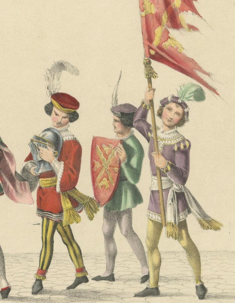 Burgundian Tribute, The Pageant of Noble Youth in Ceremonial Dress, 1855, close-up 3
