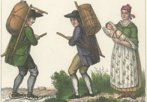 Mountain People of the Riesengebirge and a Wedding Procession, 1842, close-up 1