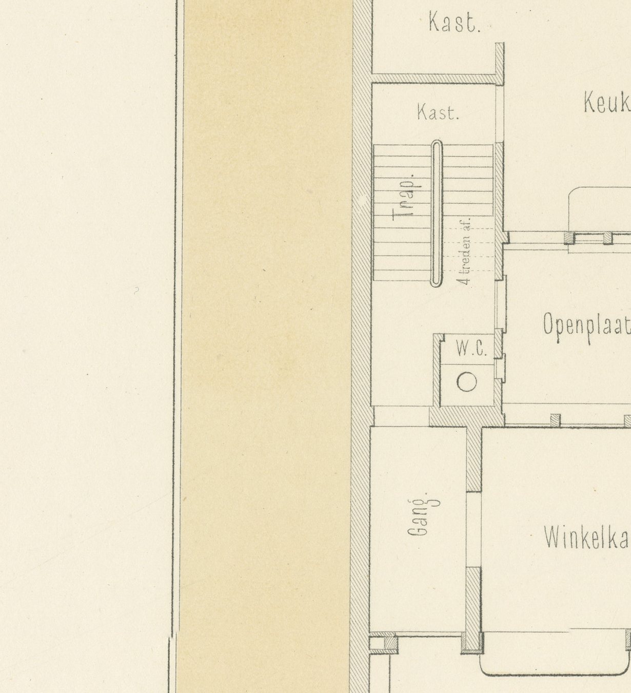 Kalverstraat Shop Front, Amsterdam, Dutch Architecture Print, Leliman, 1865-1866, view 4