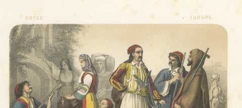 Greek Costumes, Athenians and Palicars of Selléide, c.1845, close-up 6
