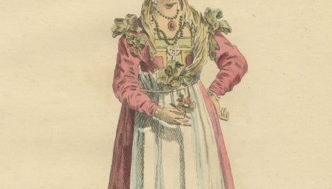 Antique Costume Print Lady of Chio Greek Island Dress Jefferys, 1749, close-up 3