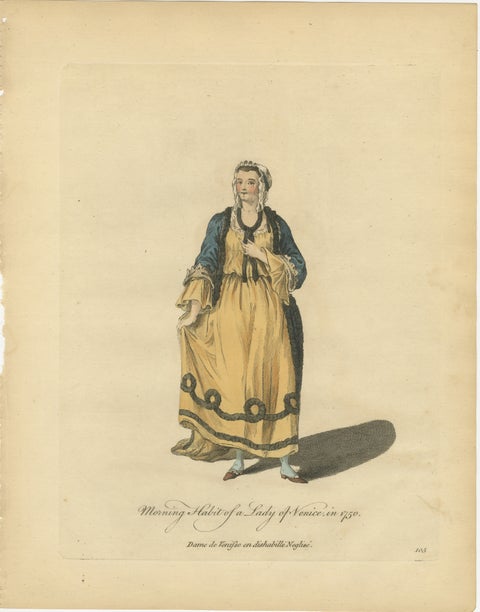 Venetian Morning Dress Costume Print, Lady of Venice Fashion, 1749, view 2