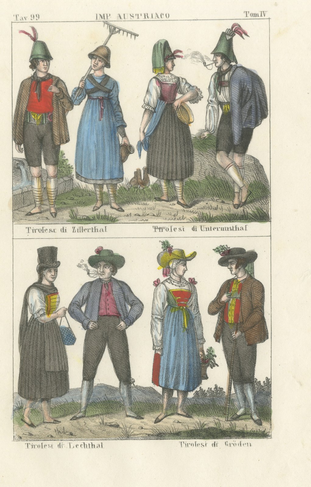 Tyrolean Costume of the Zillertal, Unterinntal, Lechtal and Gröden, 1842