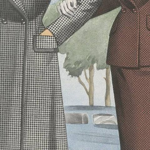 Vintage Fashion Print Published in Ladies Styles, 1951, close-up 2