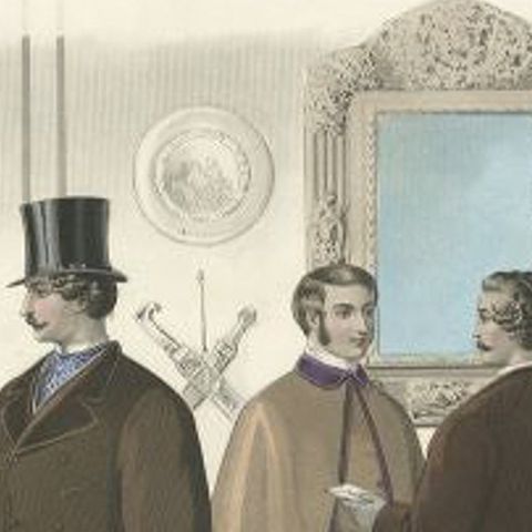 Nice Large Decorative Antique Fashion Print, 1860, close-up 1