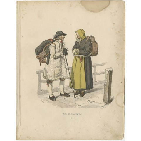 Antique Costume Print of Leksand in Sweden, c.1864, view 2
