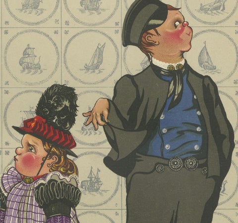 Charming Sunday Dress of Huizen Children, Late 19th-Century Dutch Costume, close-up 4