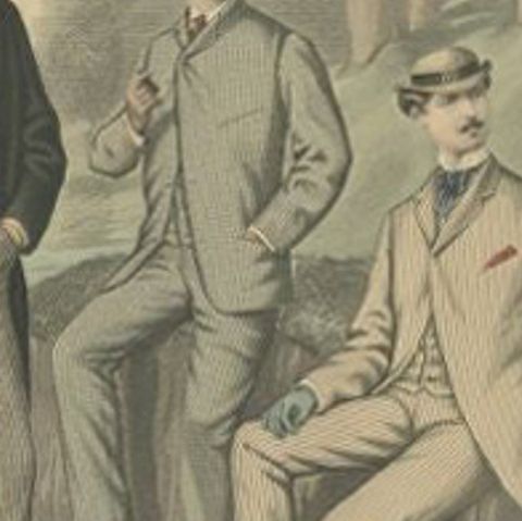 Antique Print of Fashion in July 1881 by Klemm & Weiss, circa 1900, close-up 2