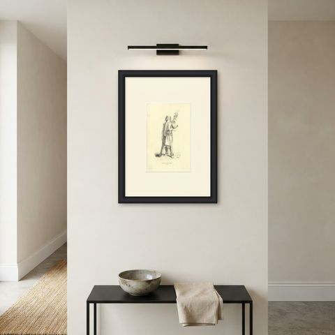 Warrior of Timor, Amfoang, Antique Wahlen Costume Print, 1843-1844, shown framed on a wall
