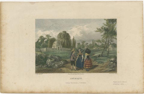 Quechua Indigenous Costumes, South America, Hand-Colored Print, 1843, view 2