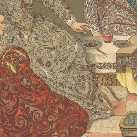 Pl. 170 Antique Print of Italian P_Veronese Costumes by Racinet, 'circa 1880', close-up 2
