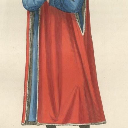 French Youth, Italian Nobleman and Noblewoman in Renaissance Costume, 1845 Print, close-up 1