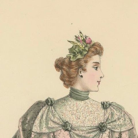A Lithograph of Fashion Elegance at the Exposition Universelle, 1889, close-up 5