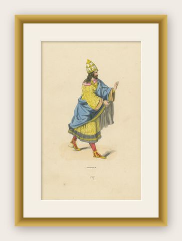 Imperial Majesty: Emperor Frederick III in 'Costume du Moyen Âge, 1847, shown framed