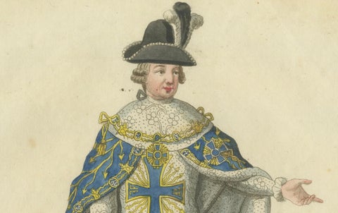 Grand Master of the Order of St. Michael in Ceremonial Attire, 1791 Engraving, close-up 2
