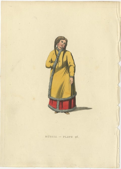 Traditional Attires of Early 19th Century Russia: A Visual Record in Engravings, view 3