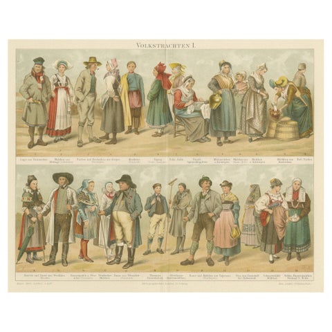 Traditional Folk Costumes from Europe, From Volkstrachten I. c. 1890