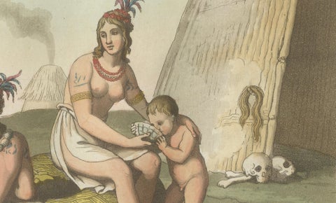 Indigenous People of Formosa (Taiwan), Ferrario Costume Print, c.1815, close-up 5