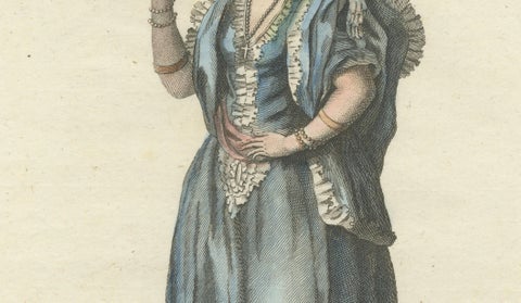 Original Antique Costume Print "Habit of a Lady of Lima in Peru", 1779, close-up 3