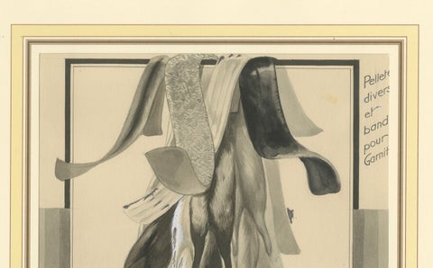 French Art Nouveau Fashion Design of Fur Trimmings and Pelts, c.1910, close-up 3