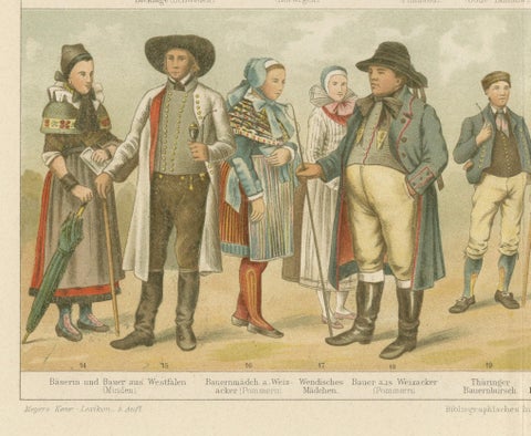 Traditional Folk Costumes from Europe, From Volkstrachten I. c. 1890, close-up 2