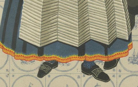 Dutch Folk Couple in Vibrant Marriage Dress from Marken, Netherlands, c.1932, close-up 2