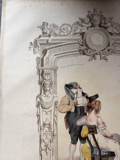 French Directoire Costume Lithograph, Under the Directory 1797, Published 1847, view 4