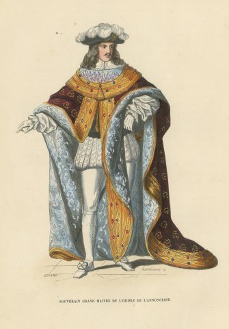Sovereign Grand Master of the Annunziata, Costume Plate, 1844