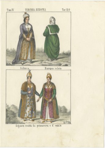 A Slave, a Veiled European and Ladies in Spring and Summer Dress, 1842, view 2