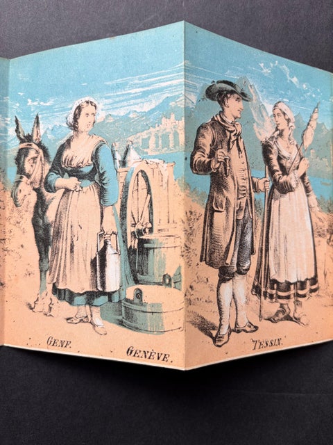 Costumes Suisses panorama, 16 tinted lithographs of Swiss regional dress, c.1860, view 6