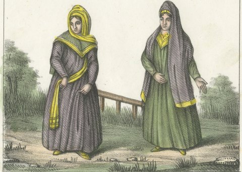 The Muezzin Calling to Prayer and Women of Smyrna and Salonica, 1842, close-up 2
