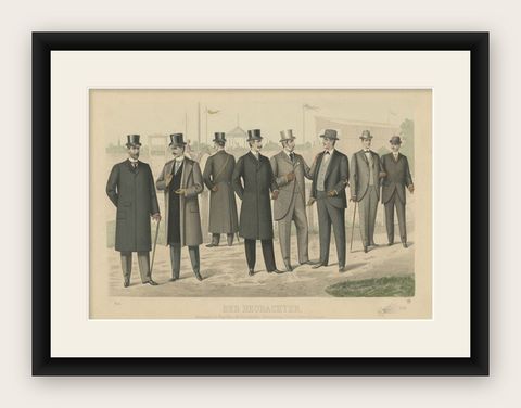 Antique Print of Fashion in May 1898 by Klemm & Weiss, circa 1900, shown framed