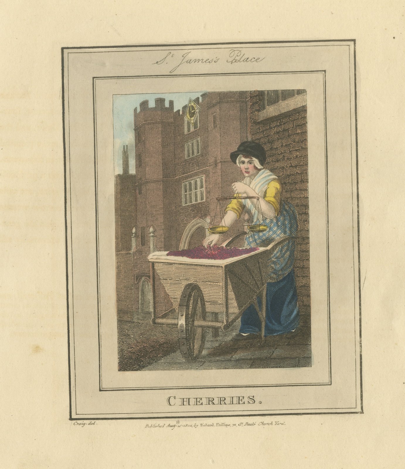Cherries, St. James's Place, Cries of London, 1804