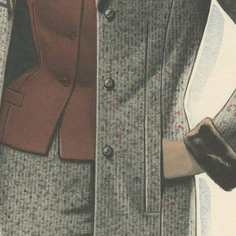 Vintage Fashion Print 'Pl. 16506' Published in Le Tailleur Moderne, 1954, close-up 2