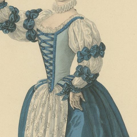La Camargo, Hand-Colored Engraving of Famous Parisian Dancer, c.1900, close-up 6