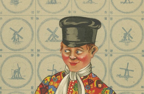 Elegant Dutch Couple in Festive Bergen-Binnen Costume, Early 1800s Print, close-up 5