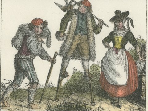 Bordeaux Townswoman and Milk Seller with the Shepherds of Haiden, 1842, close-up 2